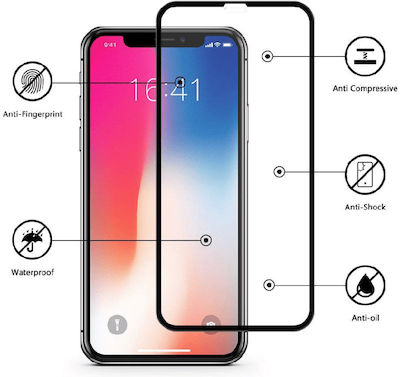 9H 0.26mm Full Face Tempered Glass Μαύρο (Xiaomi Poco F5 5G)