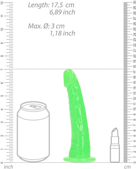 Shots Glass Dildo with Balls and Suction Cup Green 15.5cm