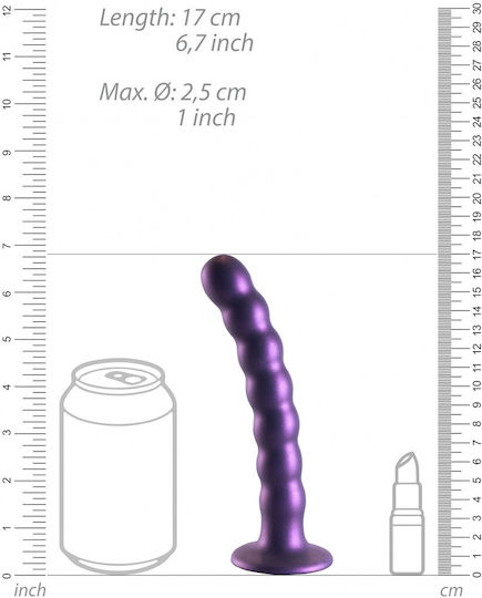 Shots Ρεαλιστικό Dildo με Όρχεις και Βεντούζα Μωβ 17cm