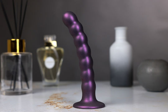 Shots Glass Dildo with Balls and Suction Cup Purple 20.5cm