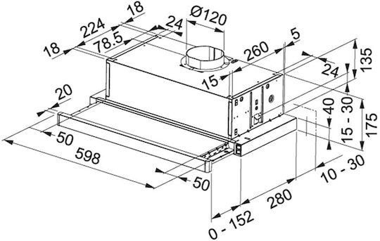 Franke Flex Eco 6032 Συρόμενος Απορροφητήρας 60cm Μαύρος