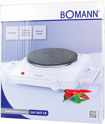 Bomann EKP 5027 138-0272 Countertop Burner Emaille Single Weiß