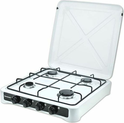 Ravanson Liquid Gas Countertop with 4 Burners White