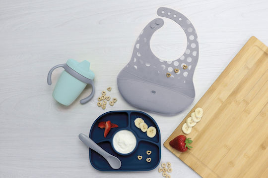 Bbluv Set de hrănire din Silicon cu Bază Antiderapantă Albastru 4buc