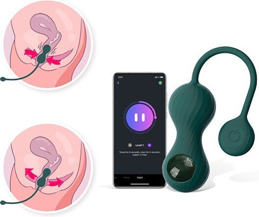 Magic Motion Crystal Duo Smart Kegel Ασύρματες Κολπικές Μπάλες με Δόνηση Πράσινες