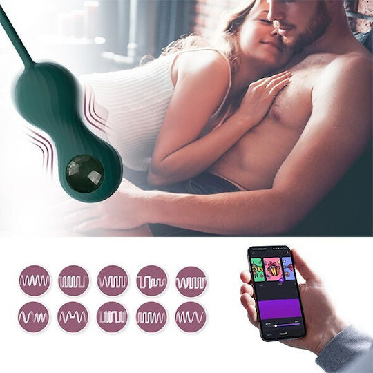 Magic Motion Crystal Duo Smart Kegel Ασύρματες Κολπικές Μπάλες με Δόνηση Πράσινες