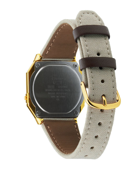 Casio Ceas De Bărbați Cu Baterie Cu Cureaua Textilă Bej