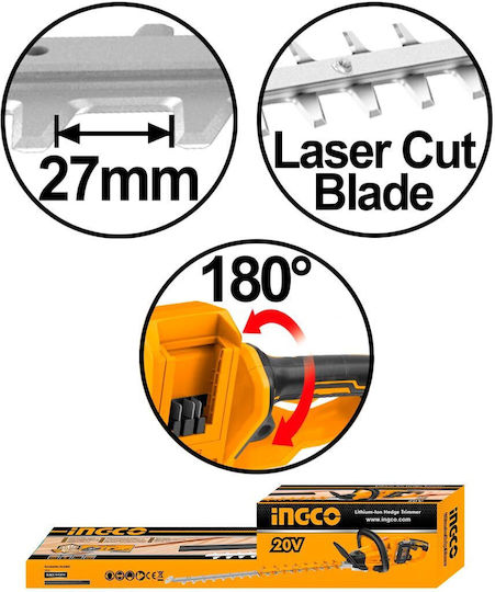 Ingco Hedge Trimmer Battery 20V with Blade 65cm CHTLI400282