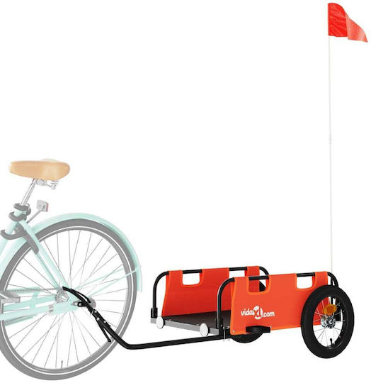 Vidaxl Anhänger Fahrradzubehör Orange Oxford Eisen