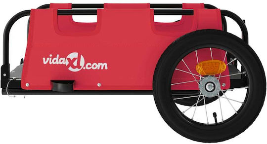 Vidaxl Bicycle Trailer Red Oxford Fabric Iron