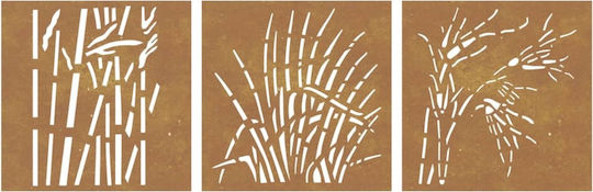 vidaXL Wall Decoration Garden Metal 55cmx55cmx0.7cm 3pcs 824509