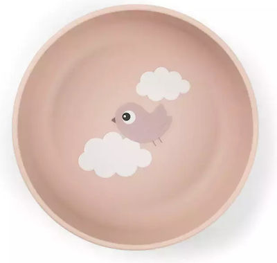 Done by Deer Baby Food Bowl Happy Clouds Powder made of Plastic Pink