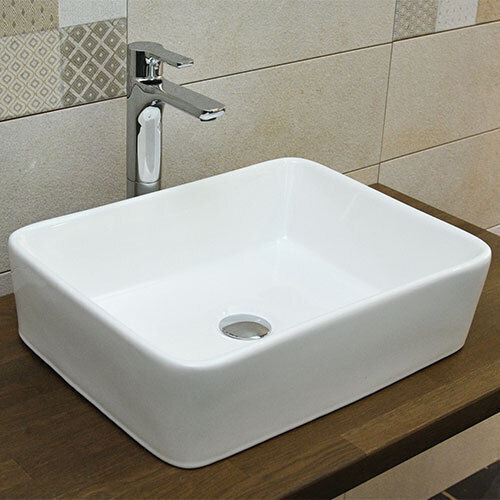 KLP Plus Επικαθήμενος Νιπτήρας Πορσελάνης 49x38x13cm Λευκός