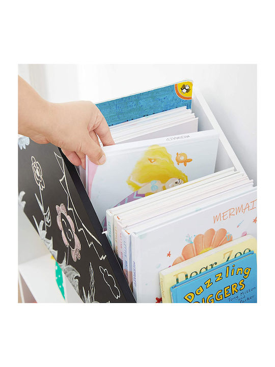 Kids Wooden Bookcase White 65x26.5x90cm