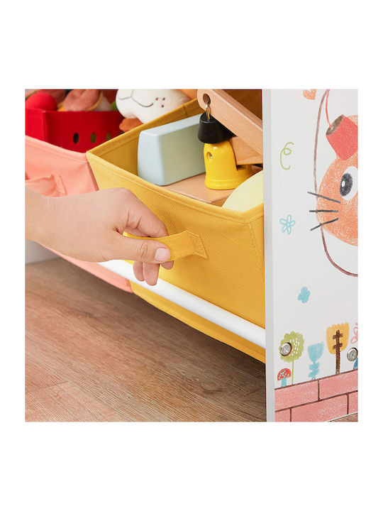 Kids Wooden Bookcase White 65x26.5x90cm