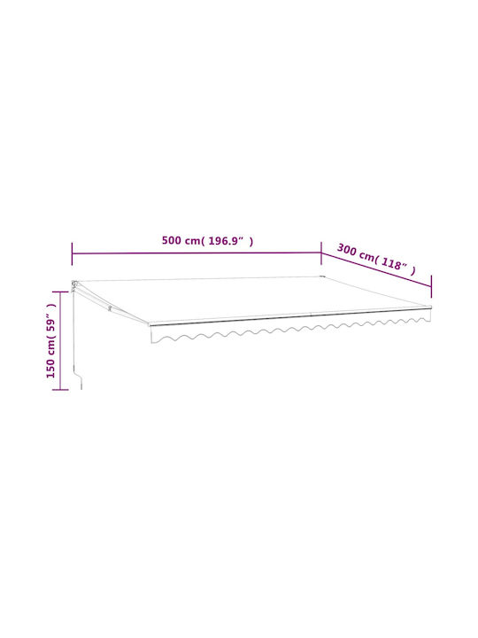 vidaXL Terrace Wall Tent Beige 5x3cm
