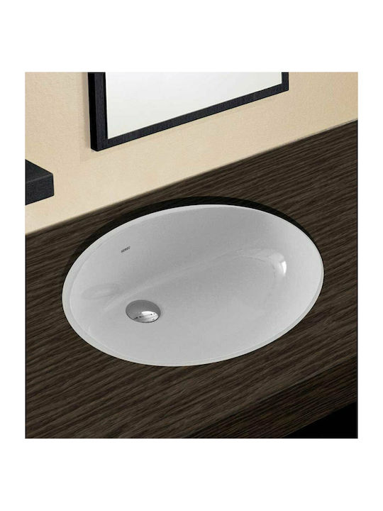 Serel Semi-recessed Sink Porcelain 47x35.5x14cm White