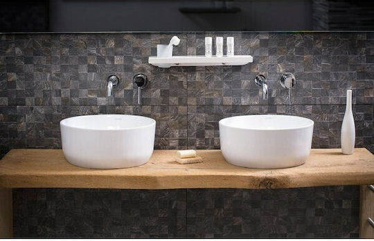 Adamidis Cupa 40X Επικαθήμενος Νιπτήρας Πορσελάνης 40x40x16.8cm Λευκός