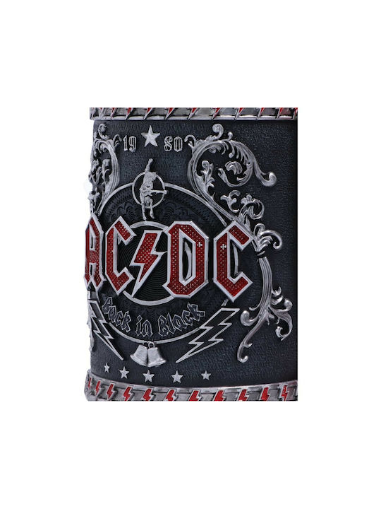 Nemesis Now AC/DC Back In Black Tankard Glass Beer, μπίρας made of Metal in Black Color 600ml