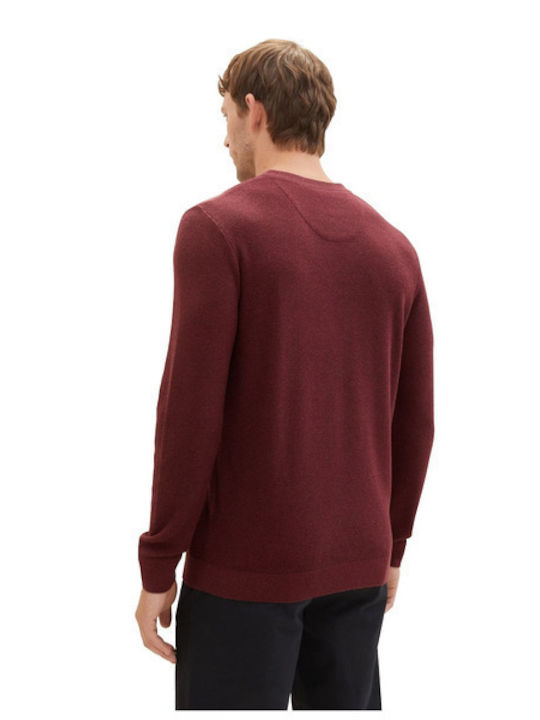 Tom Tailor Herren Langarm-Pullover Burgundisch