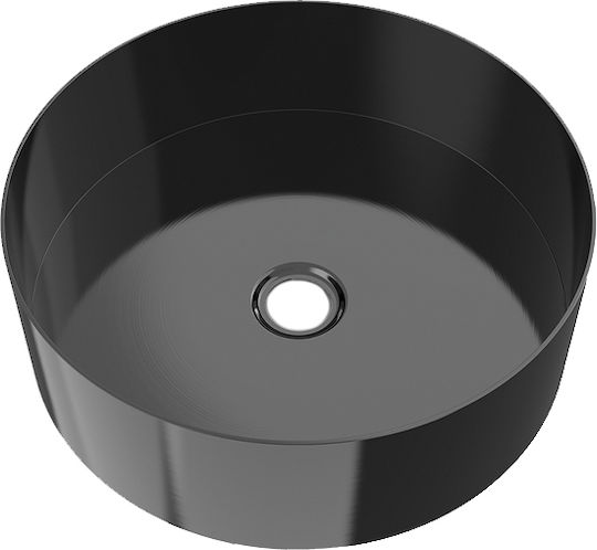 Voss Milo PVD Επιτραπέζιος Επικαθήμενος Νιπτήρας Inox 40x40x12cm Black Brushed