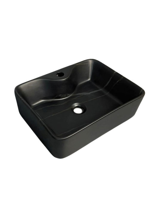 Gloria Dolce Countertop Sink Porcelain 48.5x37.5x13.4cm Black