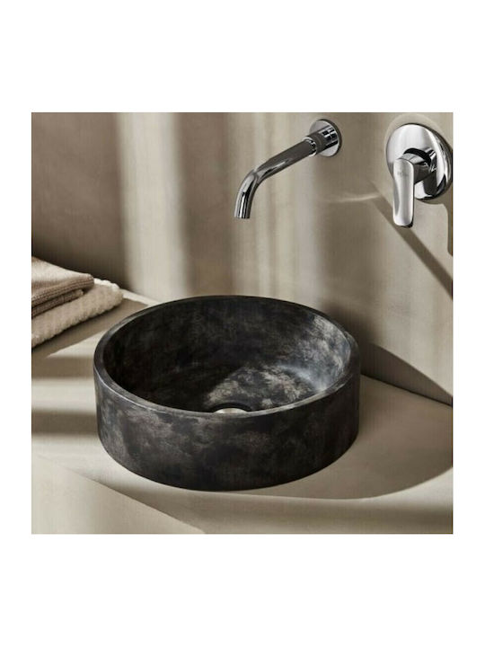 Tema Essenza Vessel Sink Stone 40x40x20cm Charcoal