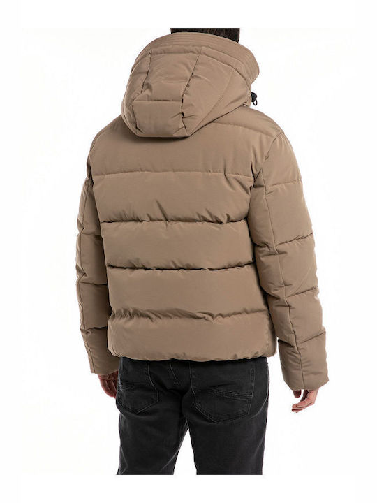 Replay Herren Winter Jacke Puffer Beige