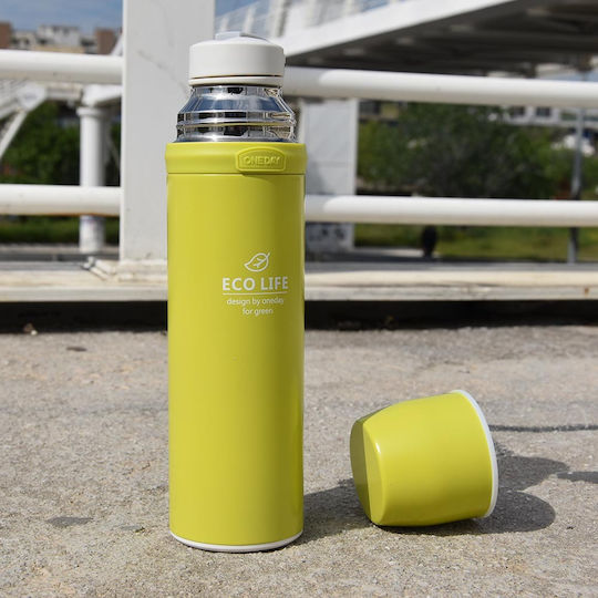 TnS Μπουκάλι Θερμός Ανοξείδωτο 450ml Πράσινο με Επιστόμιο