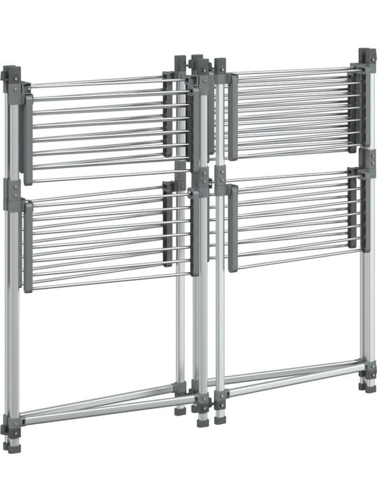 vidaXL Aluminum Folding Floor Clothes Drying Rack with Hanging Length 33m