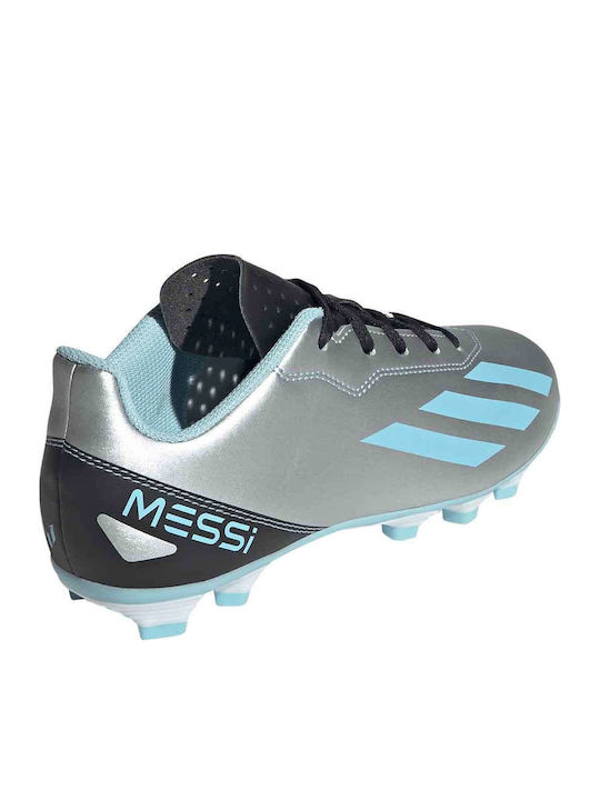 Παιδικά Ποδοσφαιρικά Παπούτσια X Crazyfast Messi.4 με Τάπες Ασημί