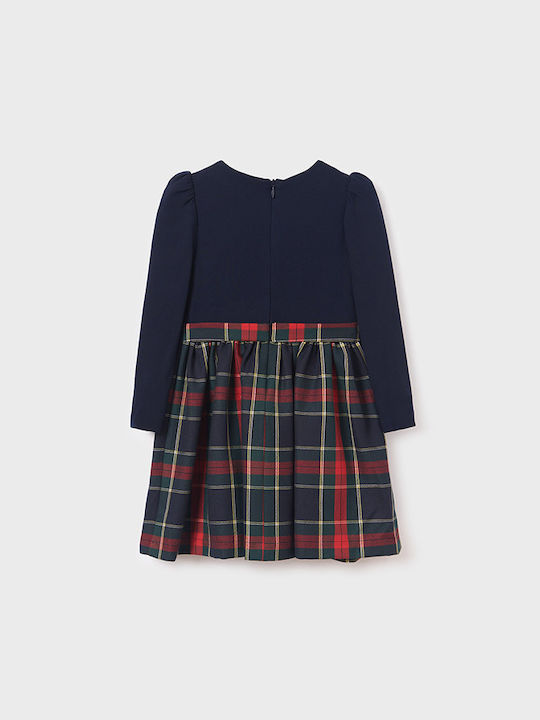 Abel & Lula Kids Dress Checked Navy Blue