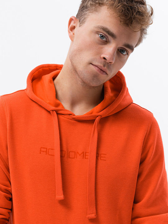 Ombre Men's Sweatshirt with Hood and Pockets Orange