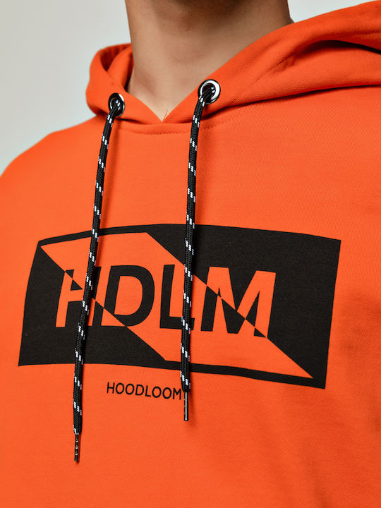 HoodLoom Men's Sweatshirt with Hood and Pockets Orange