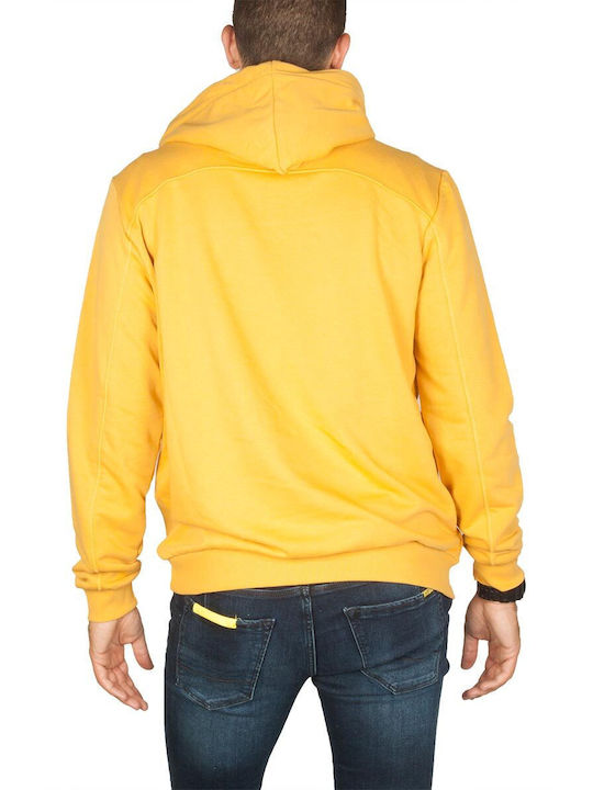 Bigbong Herren Sweatshirt mit Kapuze und Taschen Gelb