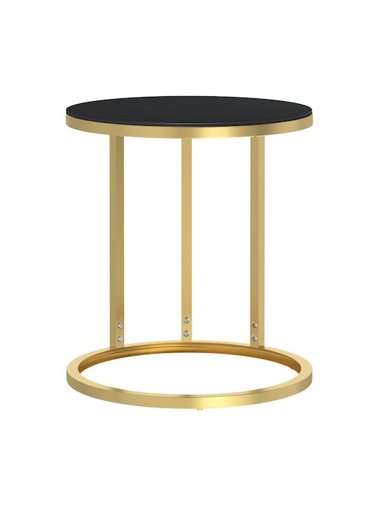 Round Glass Side Table Gold L45xW45xH58cm