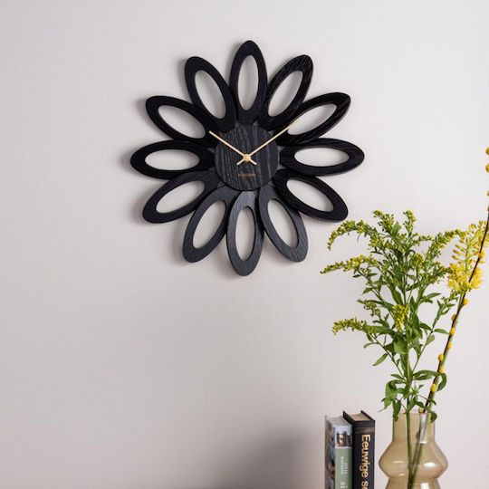 Karlsson Fiore Ρολόι Τοίχου Ξύλινο Black Ø40cm