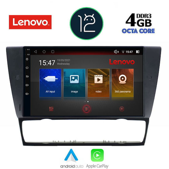 Lenovo Car Audio System for BMW Series 3 / Series 3 (E90) / E91 / E92 2005-2012 (Bluetooth/USB/AUX/WiFi/GPS/Apple-Carplay/Android-Auto/CD) with Touch Screen 9"