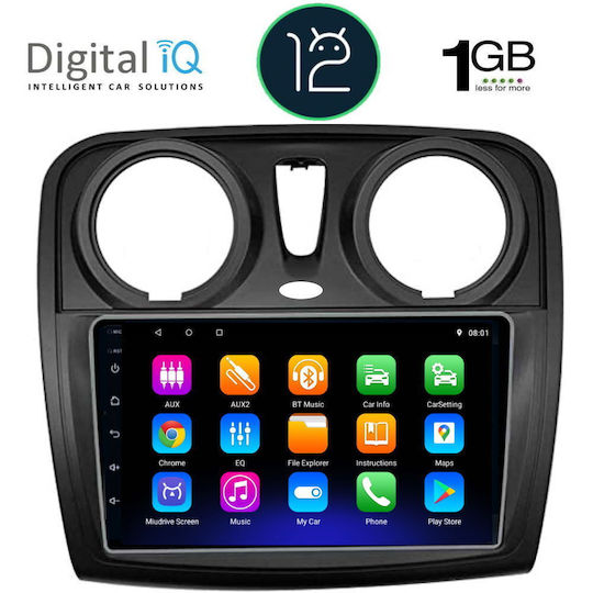 Digital IQ Ηχοσύστημα Αυτοκινήτου για Renault Dokker Dacia Dokker Dokker 2012+ (Bluetooth/USB/AUX/WiFi/GPS/Apple-Carplay/Android-Auto) με Οθόνη Αφής 9"