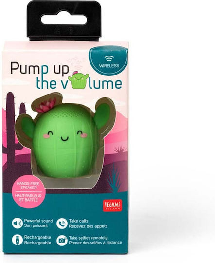 Legami Milano Pump Up The Volume Bluetooth Speaker 3W with Battery Life up to 3 hours Cactus