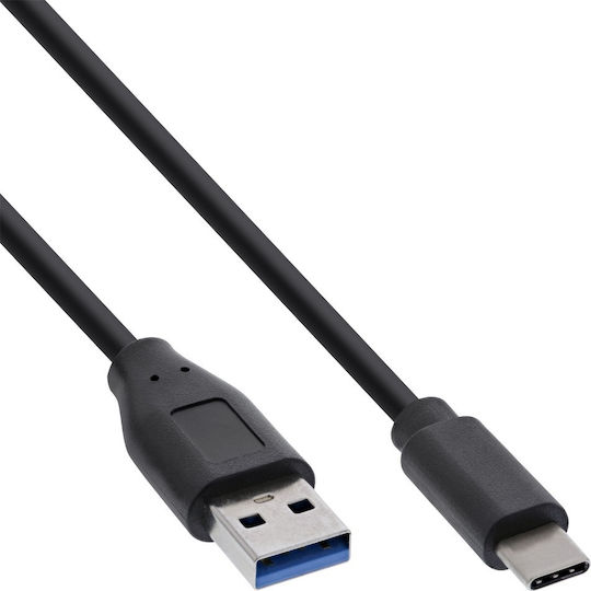 InLine USB 3.1 Cable USB-C male - USB-A 27W PD Μαύρο 0.5m 35716