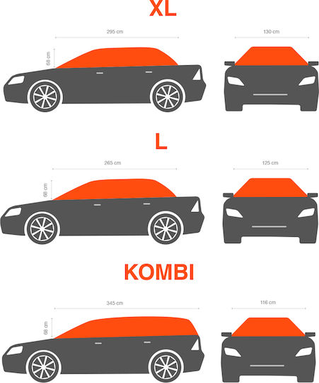 CarPassion Half Covers for Car with Carrying Bag 265x125x68cm Waterproof for Sedan