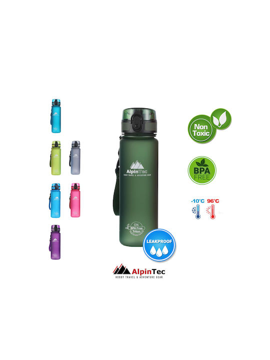 AlpinPro Water Bottle Plastic 500ml Green