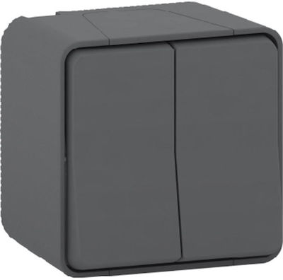 Schneider Electric Mureva Styl External Electrical Lighting Wall Switch with Frame Basic Aller Retour Anthracite