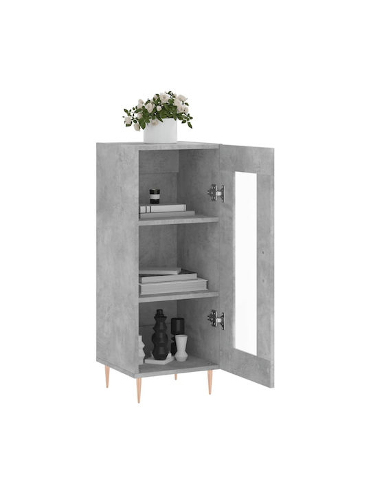 Wohnzimmer Vitrine aus Spanplatte mit Verglasung in Grau 34.5x34x90cm