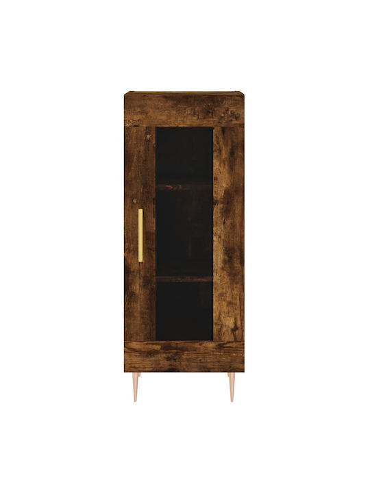 Living Room Display Cabinet from Particle Board with Windowed Brown 34.5x34x90cm