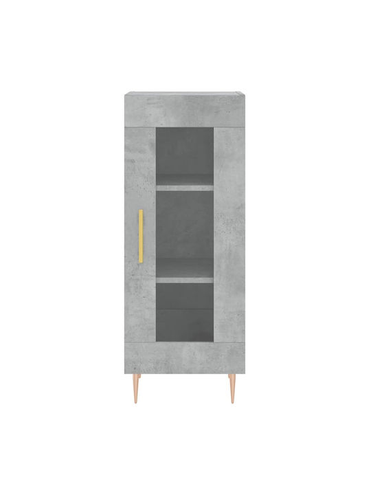 Wohnzimmer Vitrine aus Spanplatte mit Verglasung in Grau 34.5x34x90cm