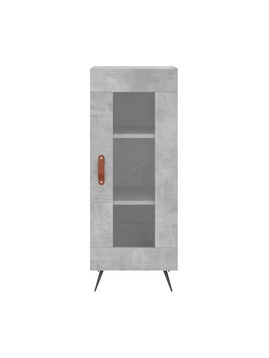 Wohnzimmer Vitrine aus Spanplatte mit Verglasung Graue 34.5x34x90cm