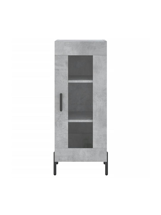 Wohnzimmer Vitrine aus Spanplatte mit Verglasung in Grau 34.5x34x90cm