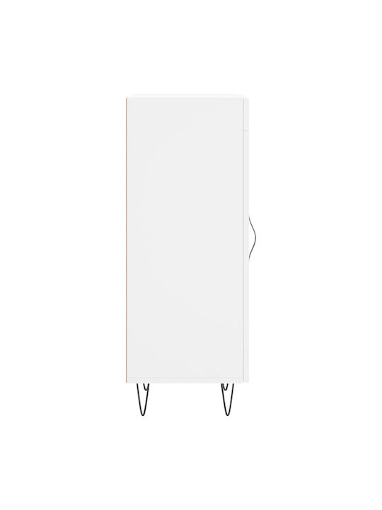 Living Room Display Cabinet made of Particle Board with Windowed White 34.5x34x90cm